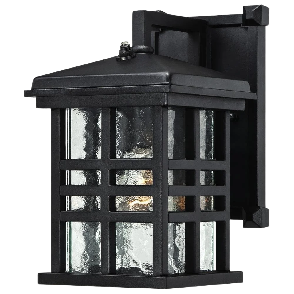 World-Class Westinghouse Caliste Black w Clear Water Glass 1 Light Outdoor Wall Sconce 10 User-Friendly
