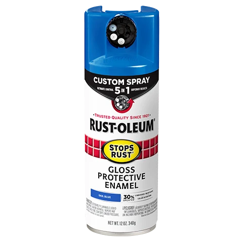 Reusable Rust-Oleum Protective Enamel w 5-in-1 Spray Gloss Sail Blue Premium