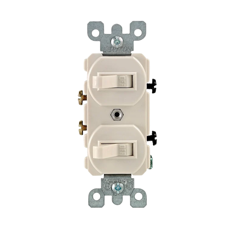 Functional Leviton Light Almond Duplex Single-Pole Combination Switch Quality