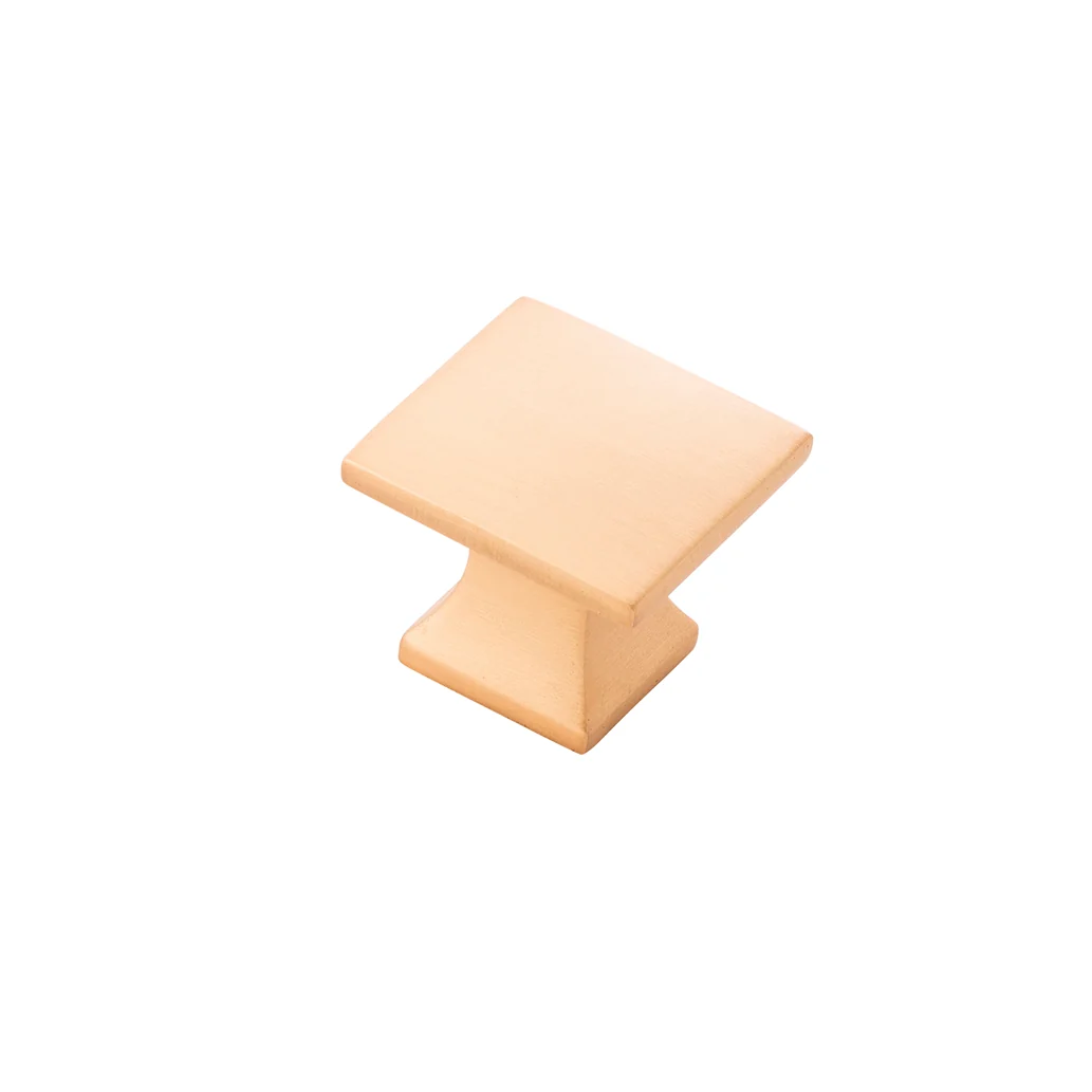 High-Performance Hickory Hardware 1-1 4 Brushed Golden Brass Square Studio Knob Soft