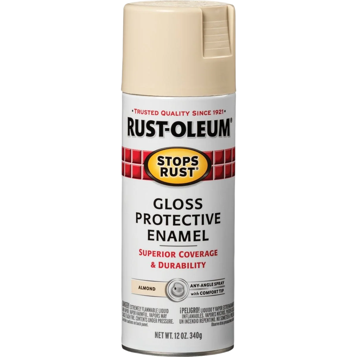 Functional Rust-Oleum Almond Gloss Protective Enamel Spray Paint 12 oz. Innovative
