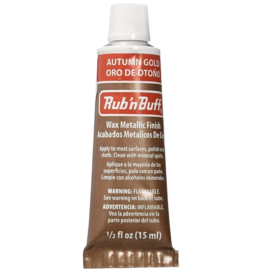 High-End Notions Rub 'n Buff Wax Autumn Gold Metallic Finish 0.5 fl. oz. Premium