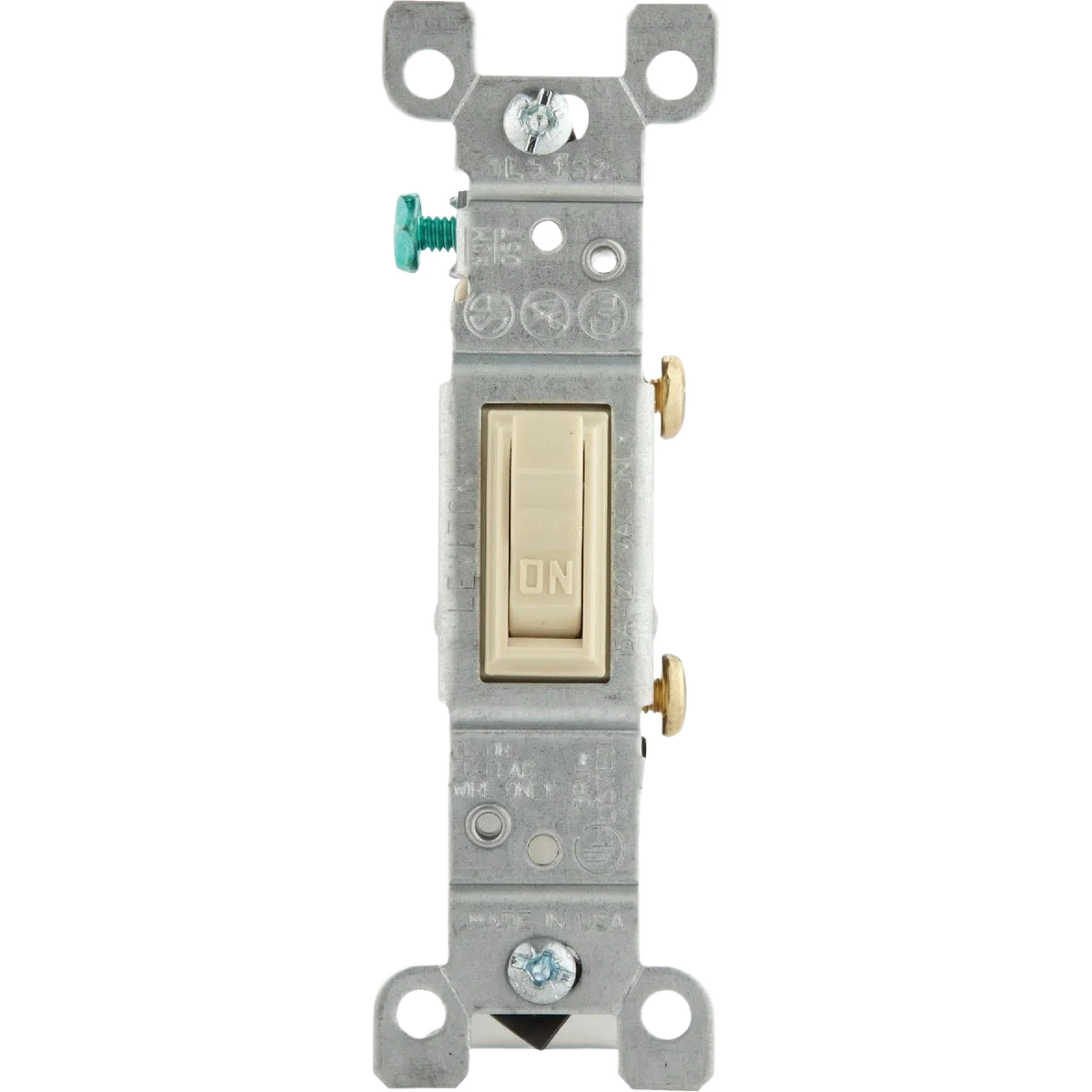 Smooth Leviton 15 Amp Ivory Residential Grade Toggle Single Pole Grounded Switch Superior