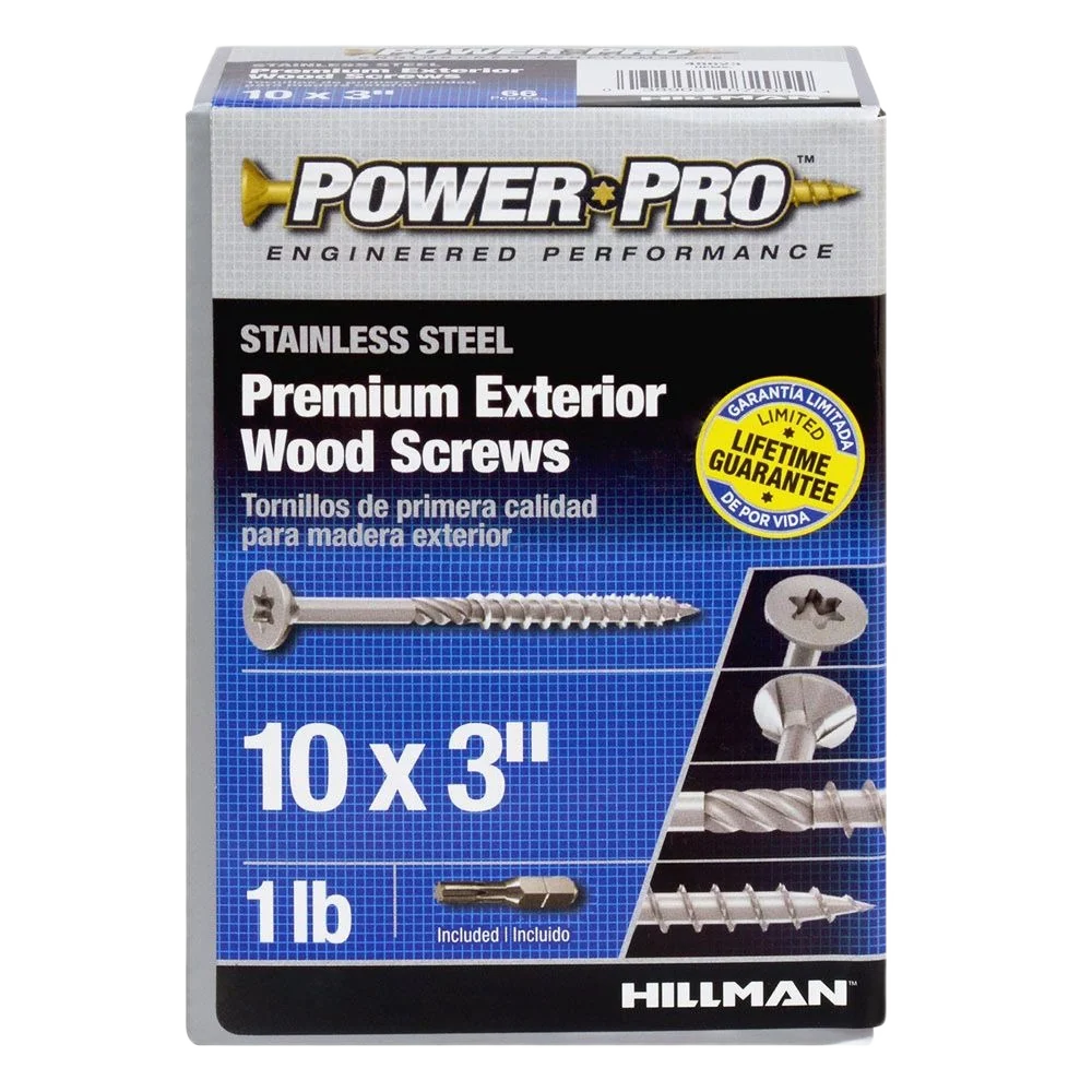 Exceptional Hillman 10 x 3 in. Stainless Steel Premium Exterior Wood Screws 1 lb. Healthy