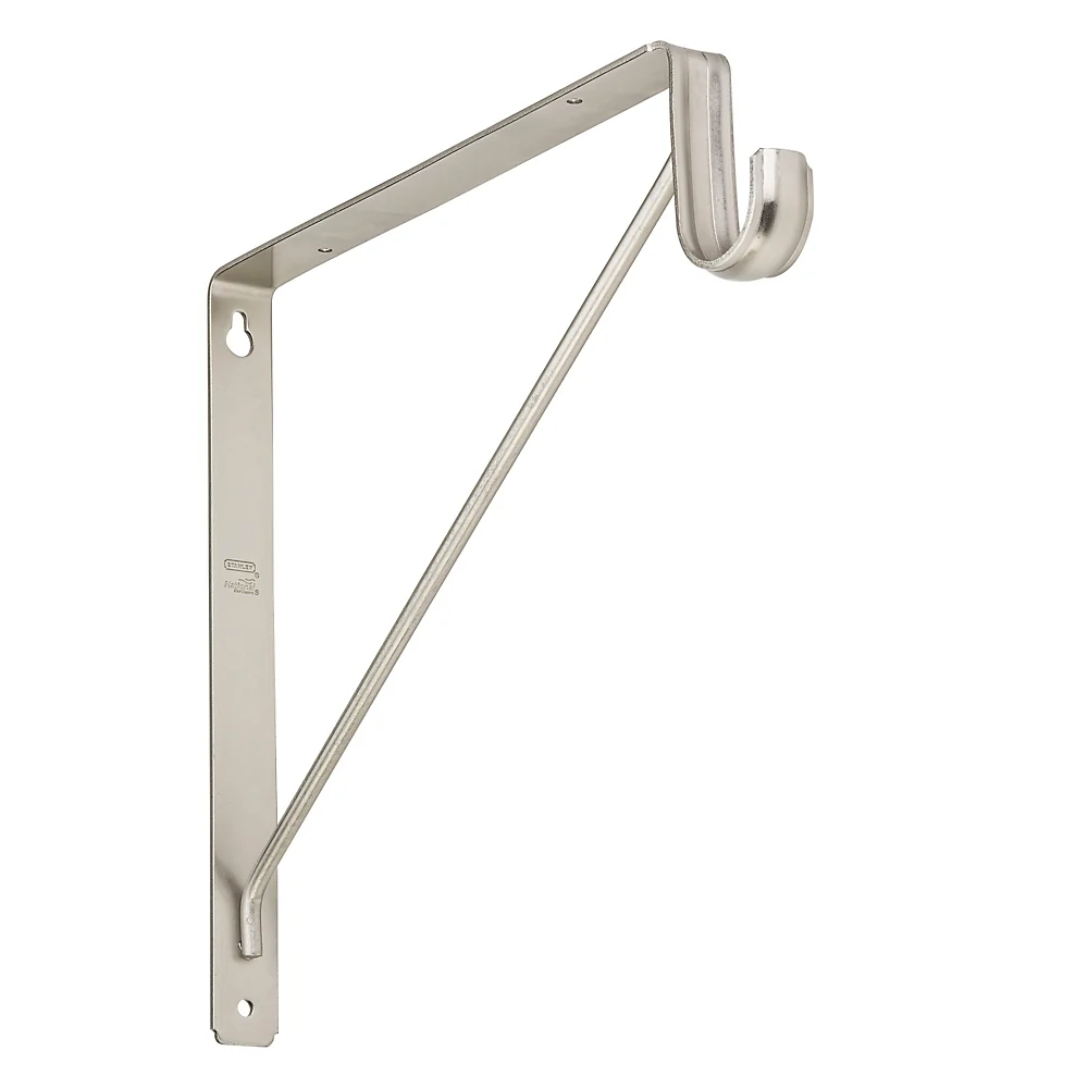Fast Stanley Home Designs 12-5 8 H. x 11 D. Shelf Rod Bracket Satin Nickel Responsible