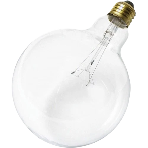Crafted Satco 100 Watt G40 Incandescent Medium Base Clear Globe Bulb High-Grade