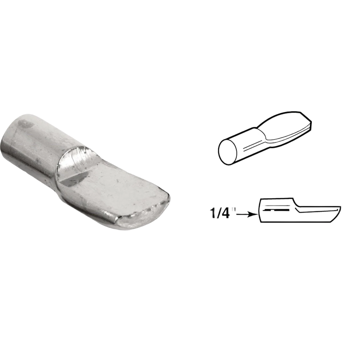 Genuine Prime-Line 1 4 Nickel Spoon-Style Shelf Support Peg 8-Ct Organic