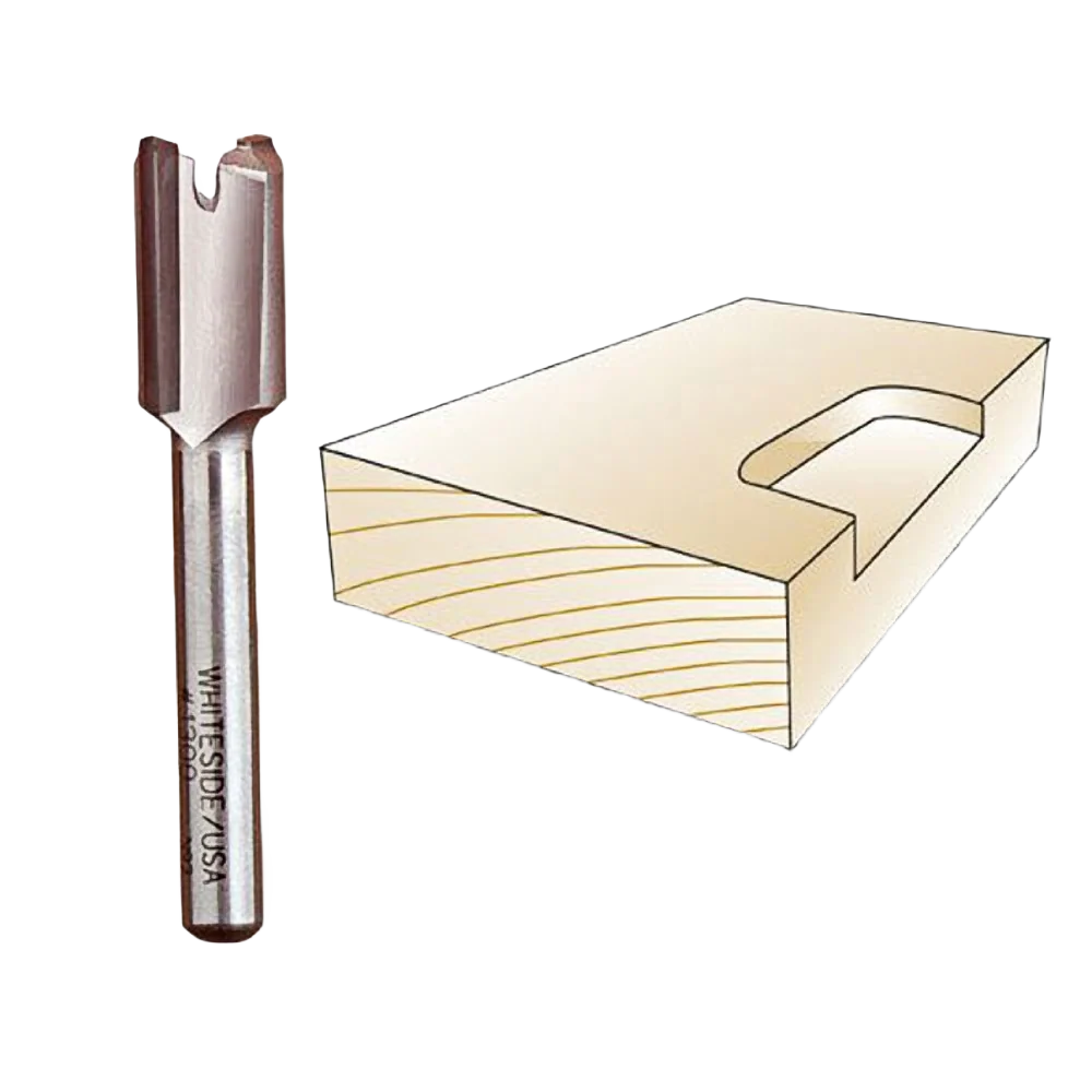 Traditional Whiteside Straight Mortising Bit 1 4 in. SH x 1 2 in. CD x 3 4 in. CL Lightweight