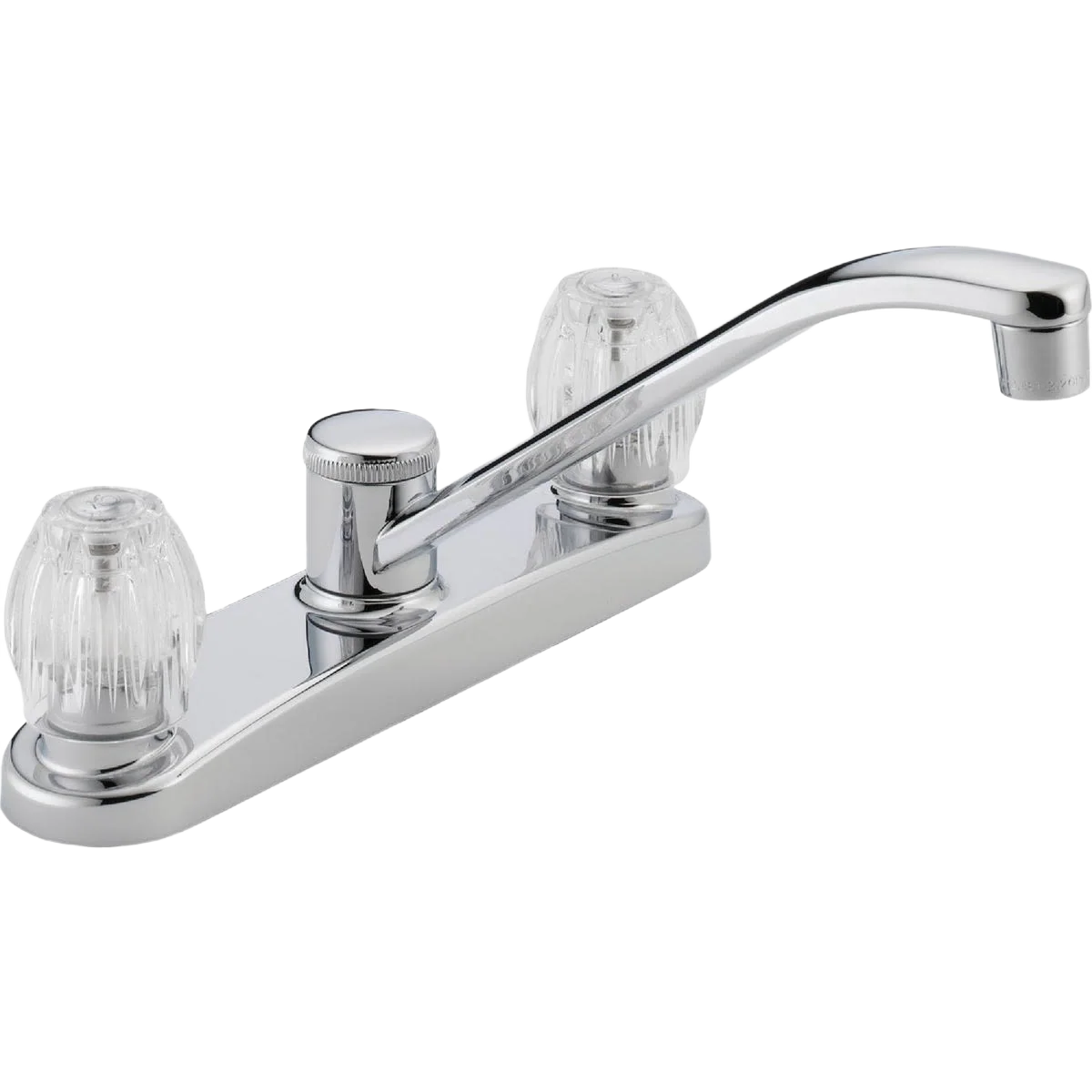 Stylish Peerless Two Handle Clear Knob Kitchen Faucet without Sprayer Chrome Casual