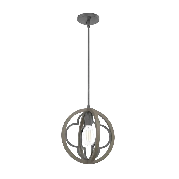 Eco-Friendly Hunter Gablecrest French Oak Rustic Iron 1 Light Pendant Sustainable