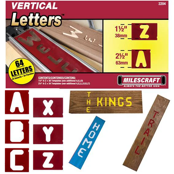 Convenient Milescraft 1.5 in. 2.5 in. Vertical Letter Template Set Effective