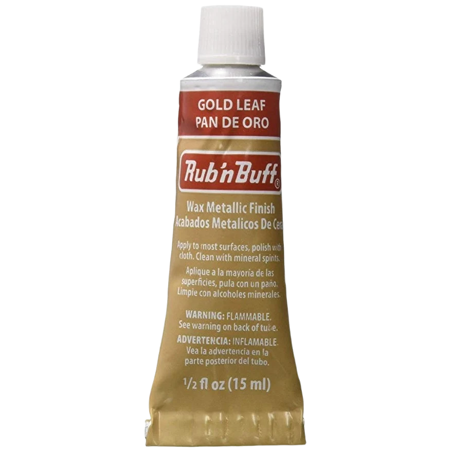Versatile Notions Rub 'n Buff Wax Gold Leaf Metallic Finish 0.5 fl. oz. Modern