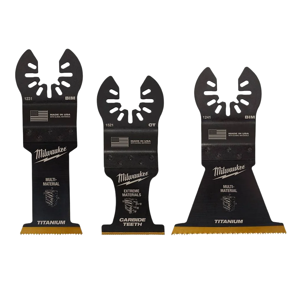 Traditional Milwaukee OPEN-LOK™ 3-PC Multi-Material Cutting Blades Detailed