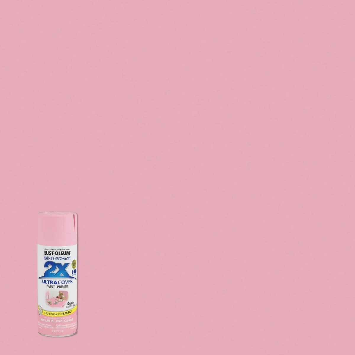 Expertly Made Rust-Oleum Painters' Touch 2X Sweet Pea Satin Spray Paint Primer 12 oz. Minimalist