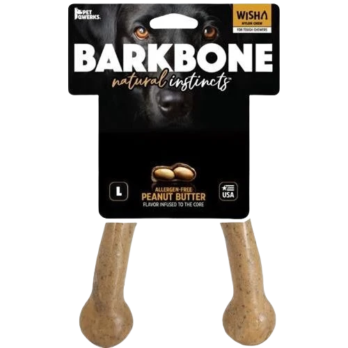 Recyclable Pet Qwerks Large Peanut Butter Barkbone Wishbone Responsible