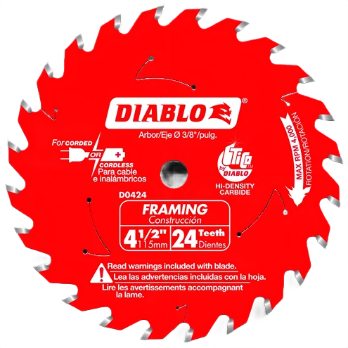 Efficient Diablo 4-1 2-In. 24 Tooth Framing Saw Blade Classic