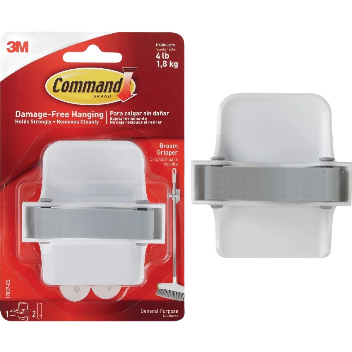 Carefully Designed 3M Command Rubber Grip Broom Hook Environmentally Friendly
