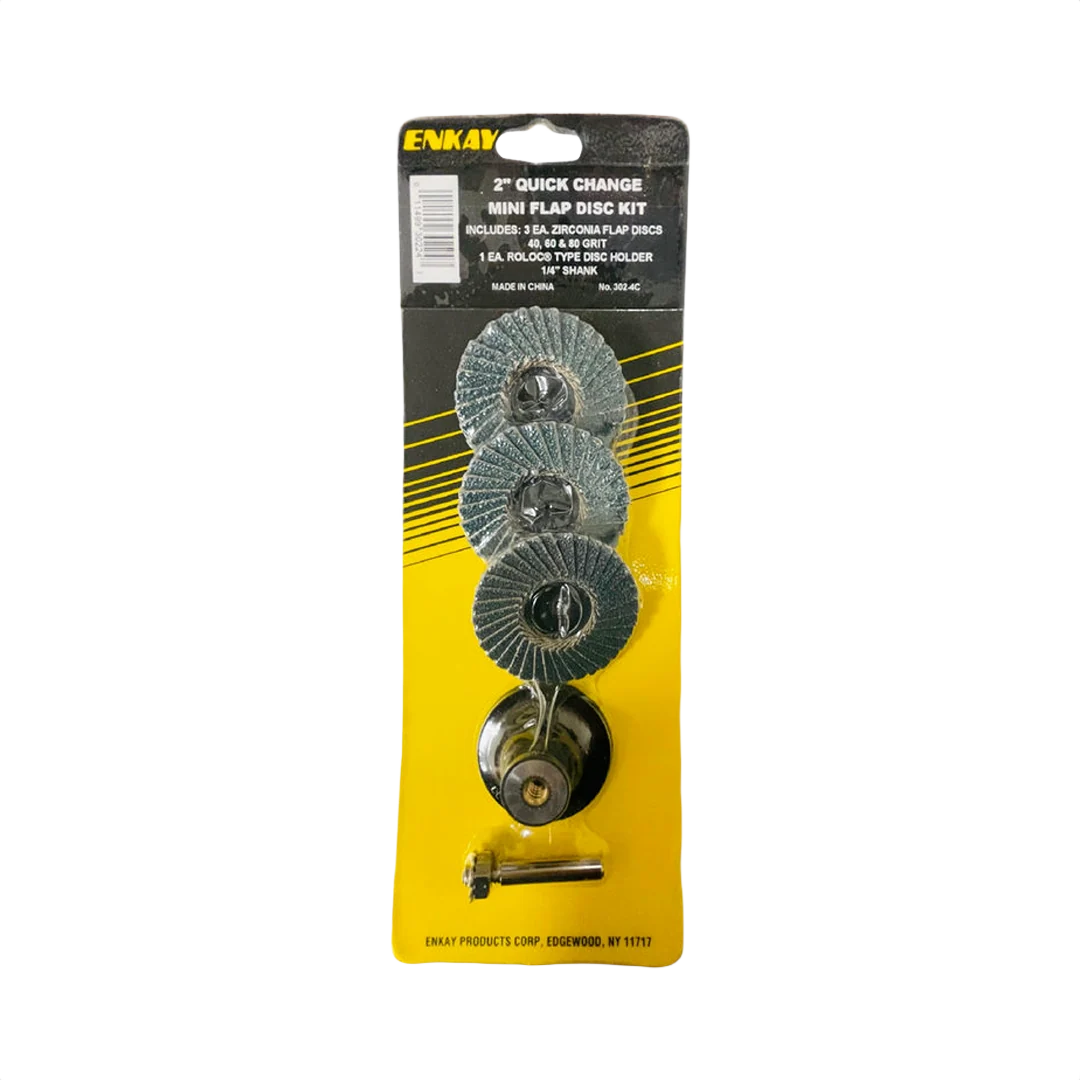 Next-Generation Enkay 2 in. Flap Disk Variety Grits Kit 4 Pieces Recyclable