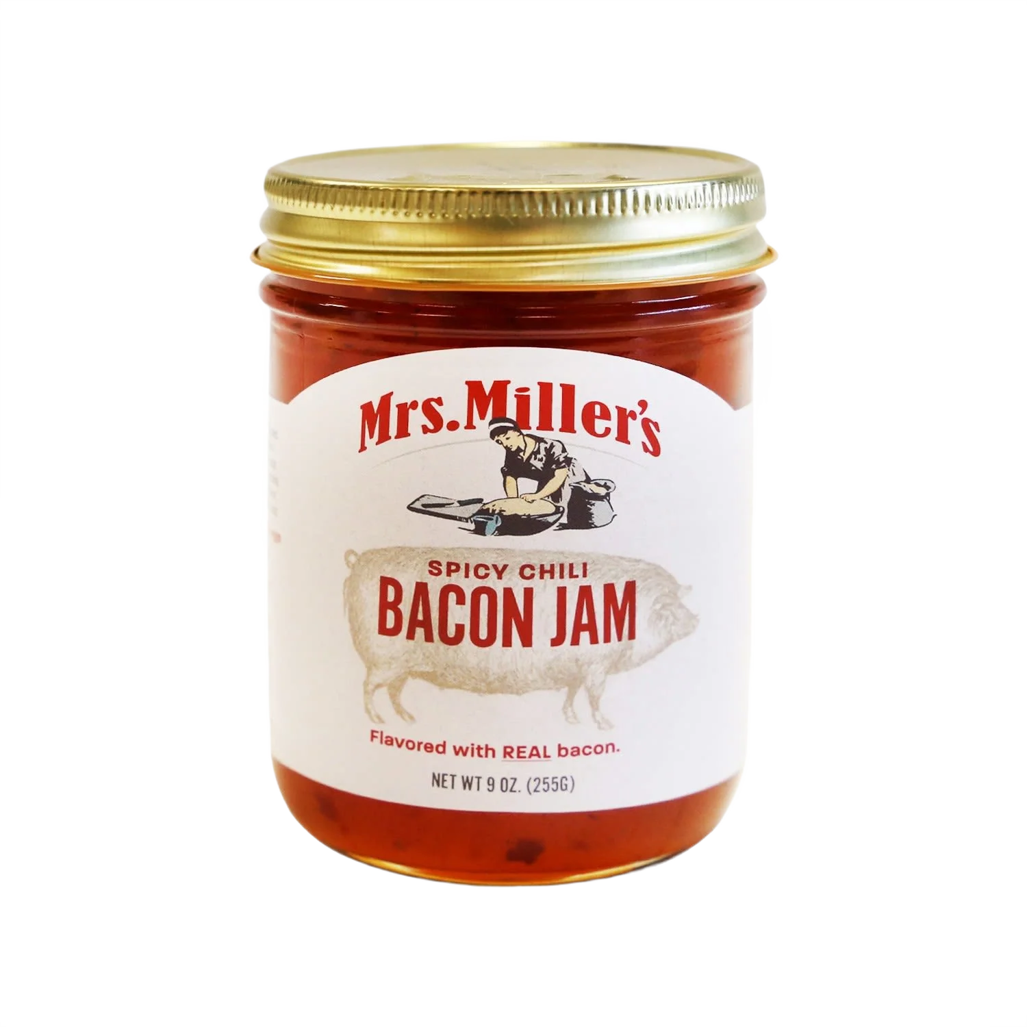 Classic Mrs. Miller's Homemade Spicy Chili Bacon Jam 9 oz. Contemporary