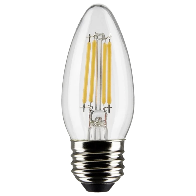 Easy-to-Use Satco 4 Watt B11 LED Clear Cool White Medium Base Light Bulb Artisan