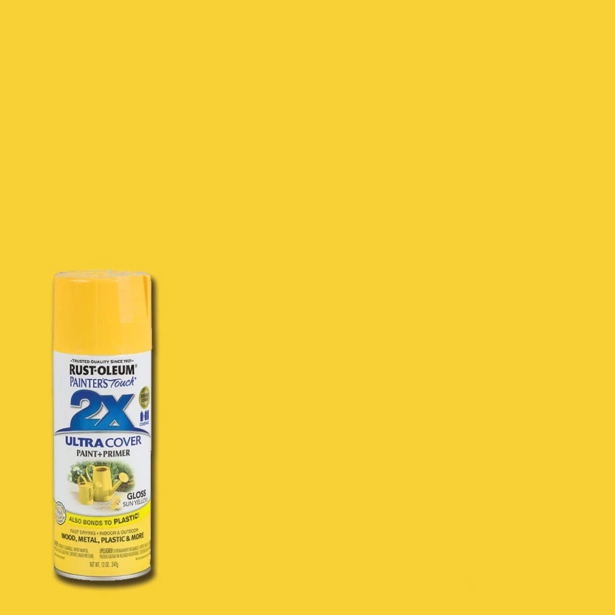 Advanced Rust-Oleum Painters' Touch 2X Sun Yellow Gloss Spray Paint Primer 12 oz. Premium Material
