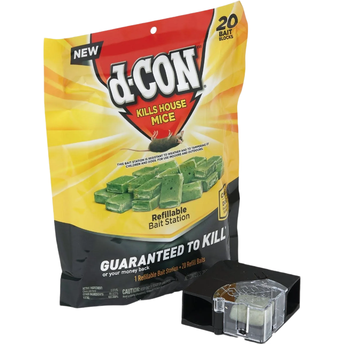 User-Friendly d-Con Refillable Corner Fit Mouse Bait Station 20 Refills Comfortable