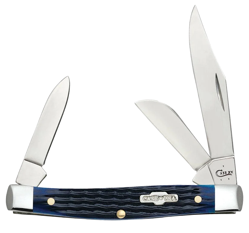 Casual Case Knives Medium Stockman Blue Bone Multi-Blade Versatile