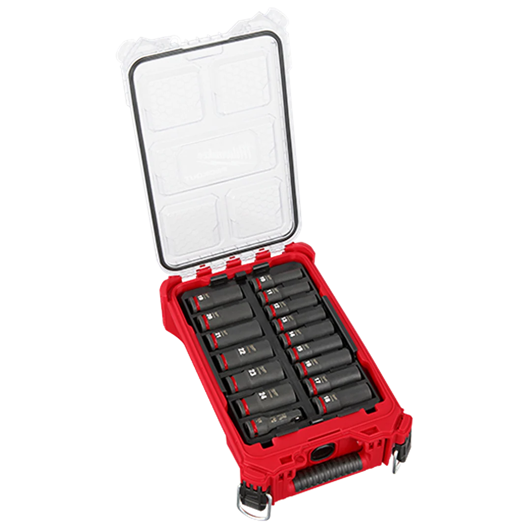 Effective Milwaukee 16PC SHOCKWAVE™ Impact Duty Socket 1 2 Drive 16PC MM Set with PACKOUT™ Convenient