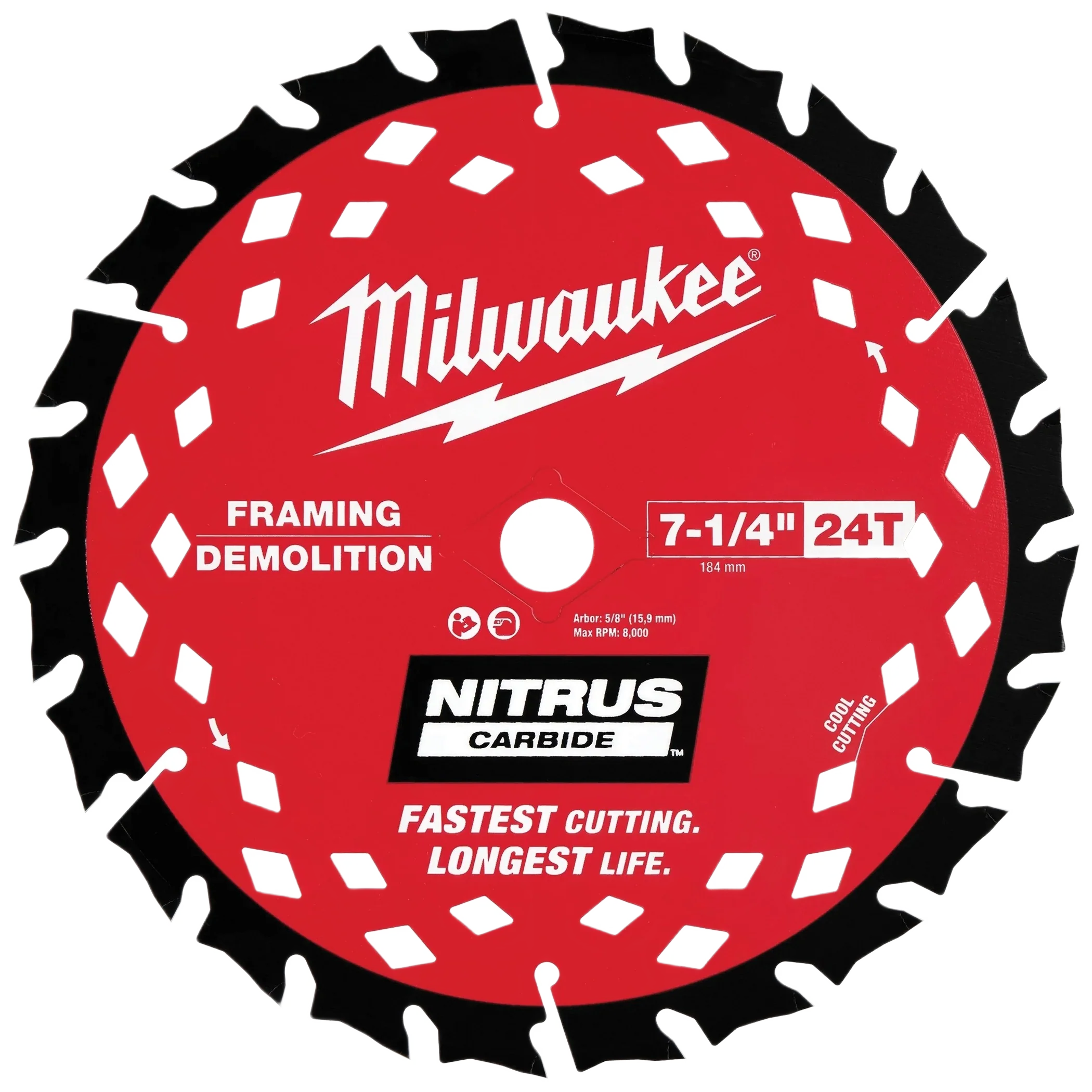 Optimized Milwaukee 7-1 4 24T NITRUS™ Carbide Framing Demolition Circular Saw Blade Bulk 10 First-Class
