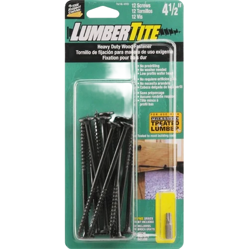 Luxury Power Pro 1 4 In. x 4-1 2 In. Lumber-Tite Heavy Duty Wood Screws 12-Pack Original