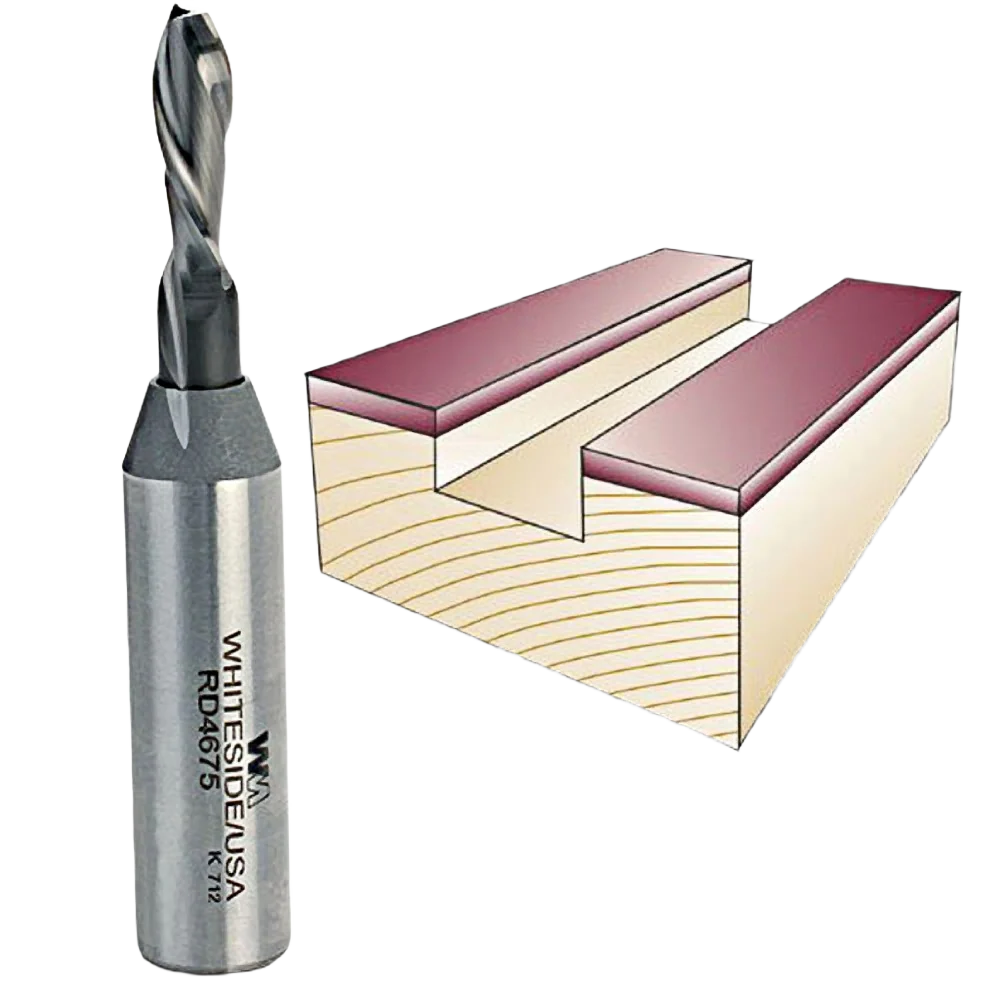 Easy-to-Use Whiteside Spiral Downcut Bit 1 2 in. SH x 1 4 in. CD x 3 4 in. CL Environmentally Friendly