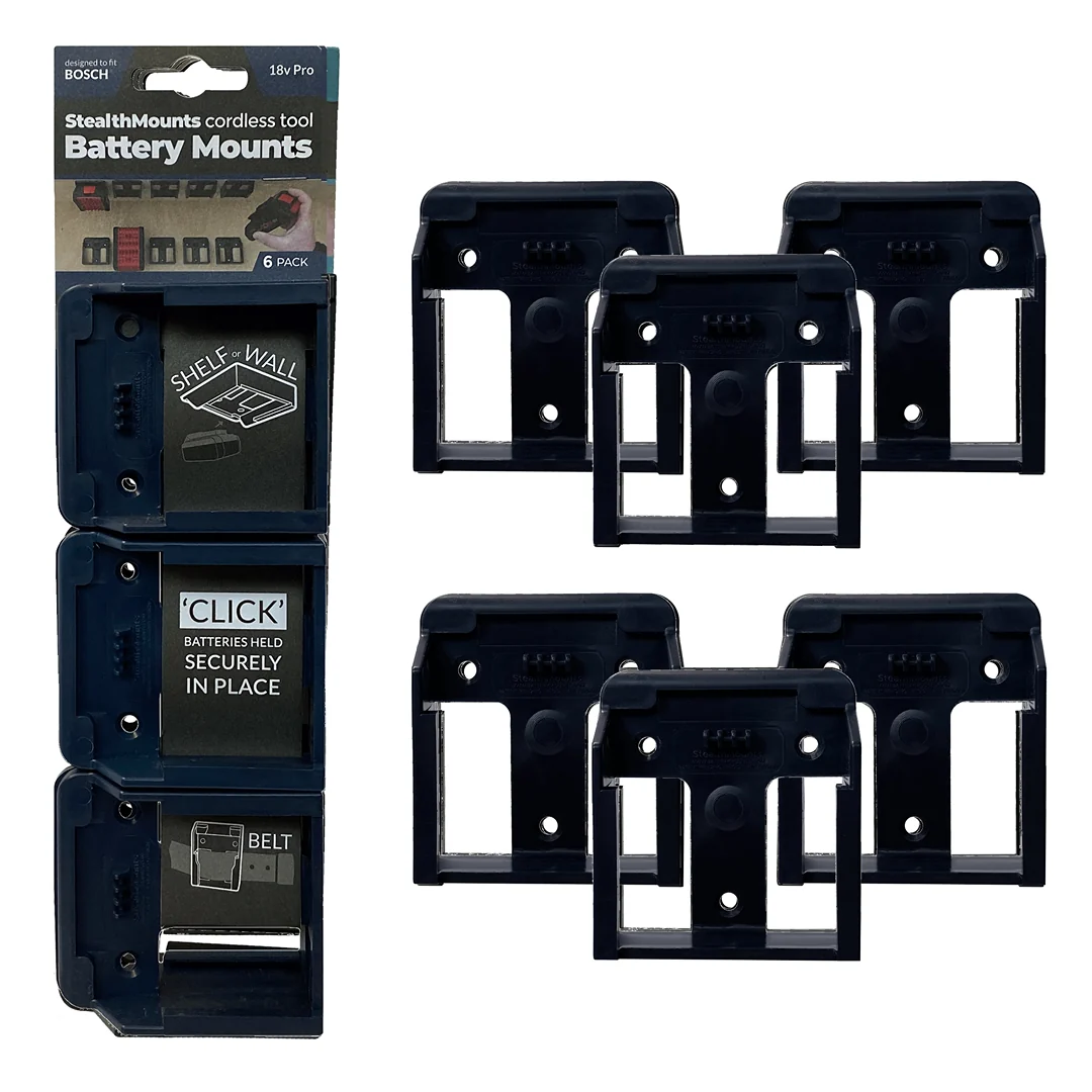 Safe StealthMounts Bosch Blue Battery Mounts 6-Pack Powerful
