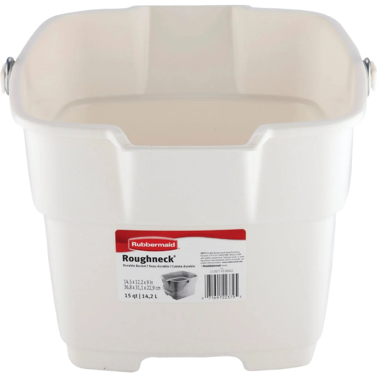 Classic Rubbermaid White Roughneck Bucket 15 qt. Healthy