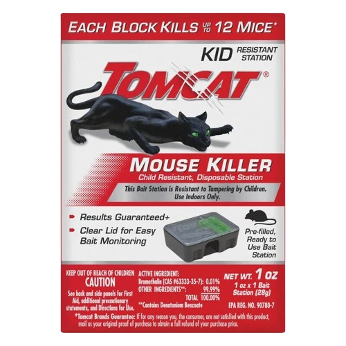 Premium Tomcat Mouse Killer Child Resistant Disposable Stations 2 Pack Proven
