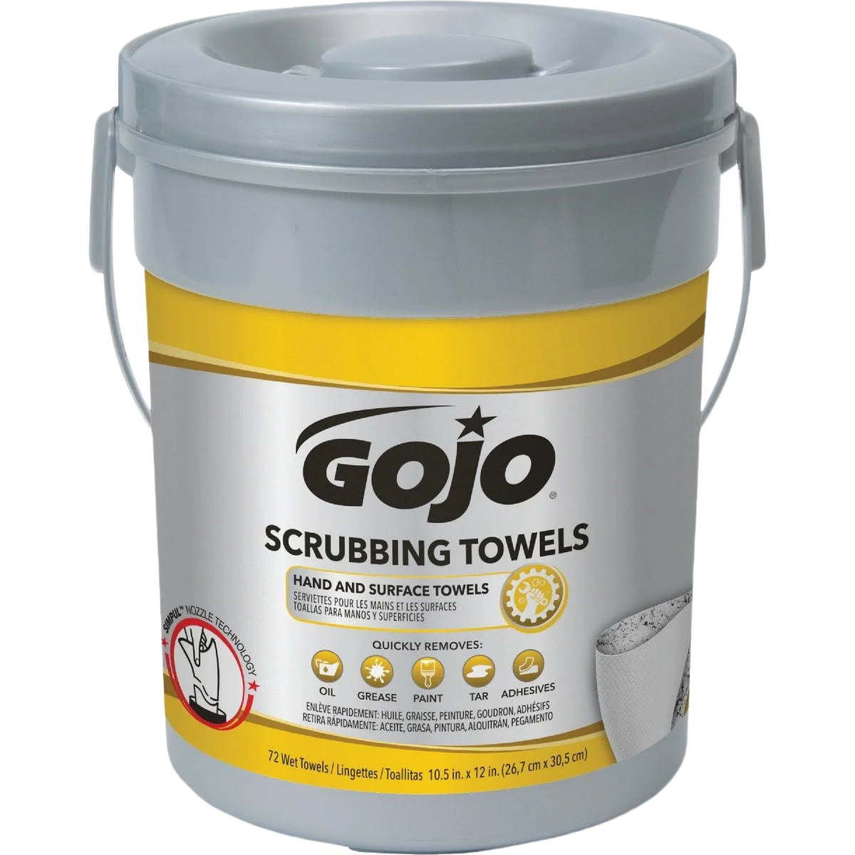Innovative GOJO Fresh Citrus Dispenser Scrubbing Hand Cleaner Wipes 72 Count Convenient