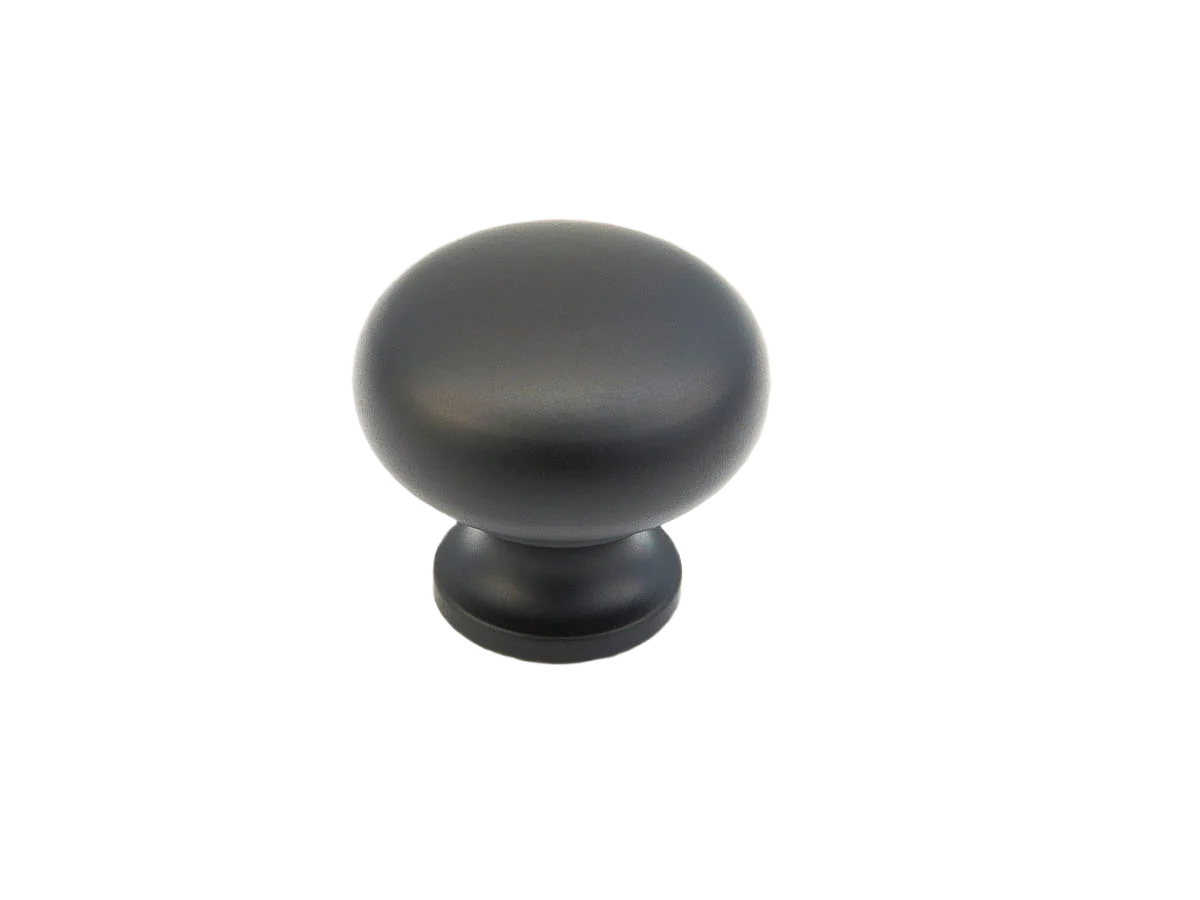 Innovative Schaub Flat Black Traditional Round Knob Enhanced
