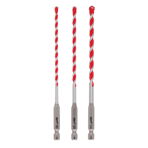 Carefully Designed Milwaukee 3-PC Carbide-Tipped Hammer Drill Bits Specialty