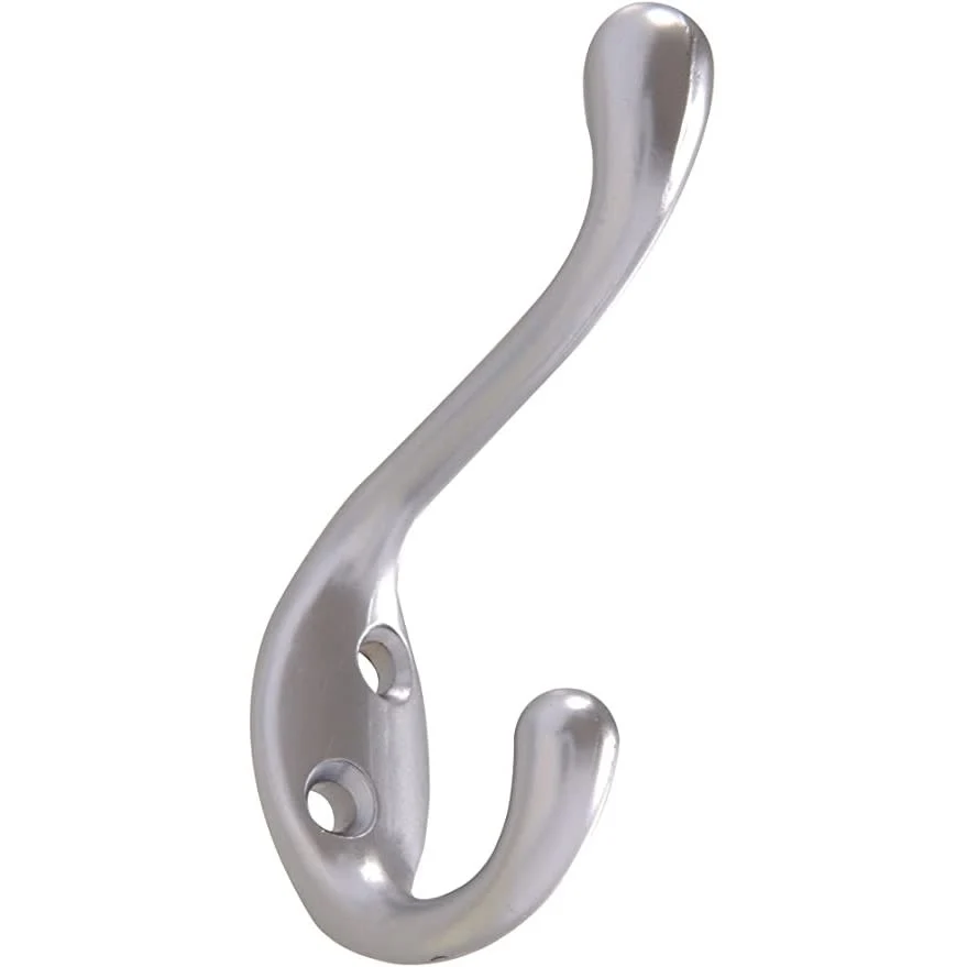 Genuine Hillman Heavy Duty Coat Hat Hook- Satin Chrome Breathable
