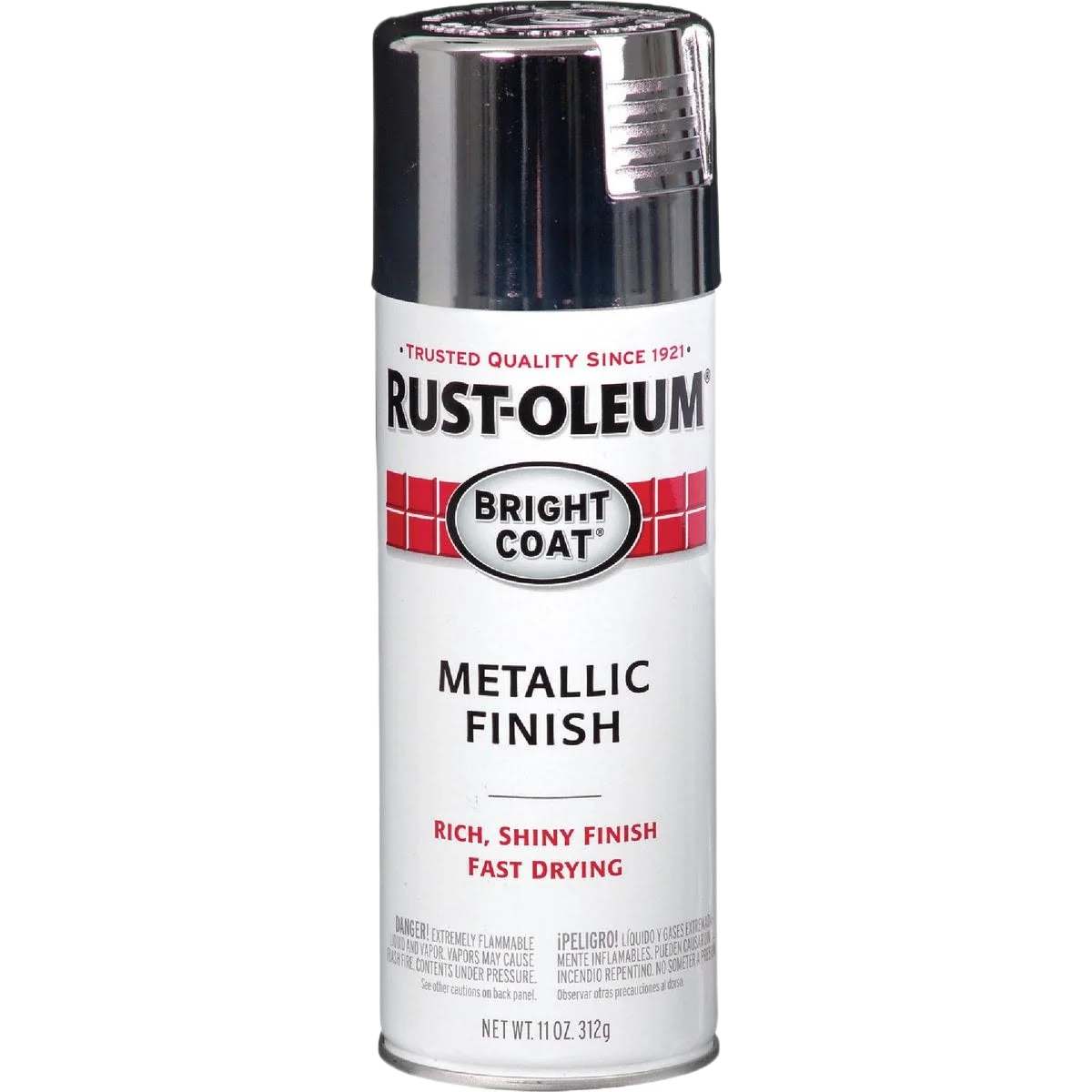 Traditional Rust-Oleum Bright Coat Chrome Metallic Finish Spray Paint 11 oz. Lightweight
