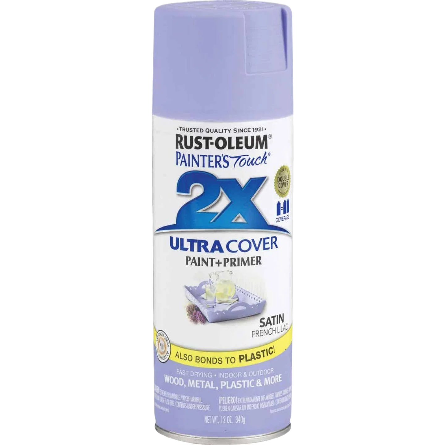 Fine Crafted Rust-Oleum Painters' Touch 2X French Lilac Satin Spray Paint Primer 12 oz. Original
