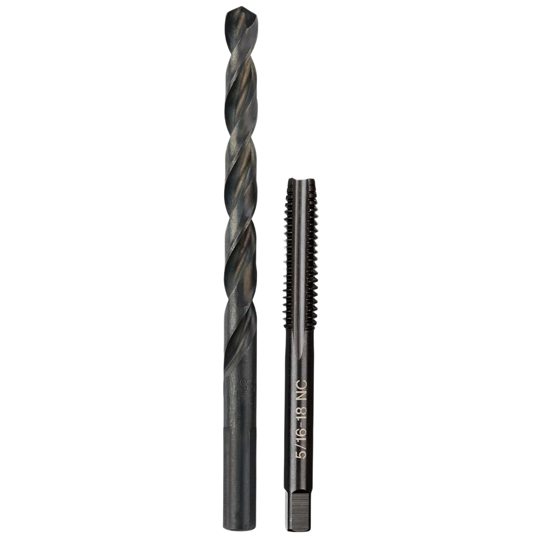 Green Milwaukee 5 16 -18 NC SAE Straight Flute Plug Tap and Drill Bit Set Casual