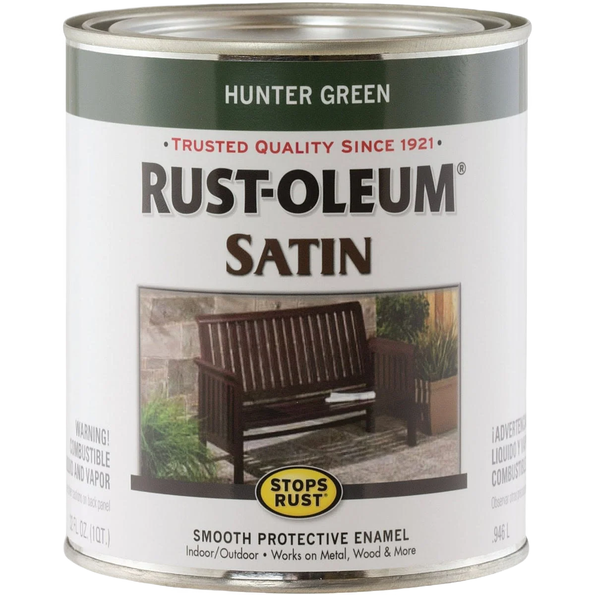 Sophisticated Rust-Oleum Hunter Green Satin Protective Enamel 1 Quart Relaxed