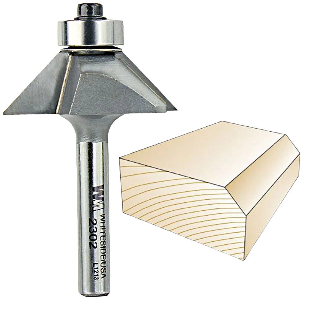First-Class Whiteside 45 deg. Chamfer Bit 1 4 in. SH x 5 8 in. CL x 7 16 in. CH High-End