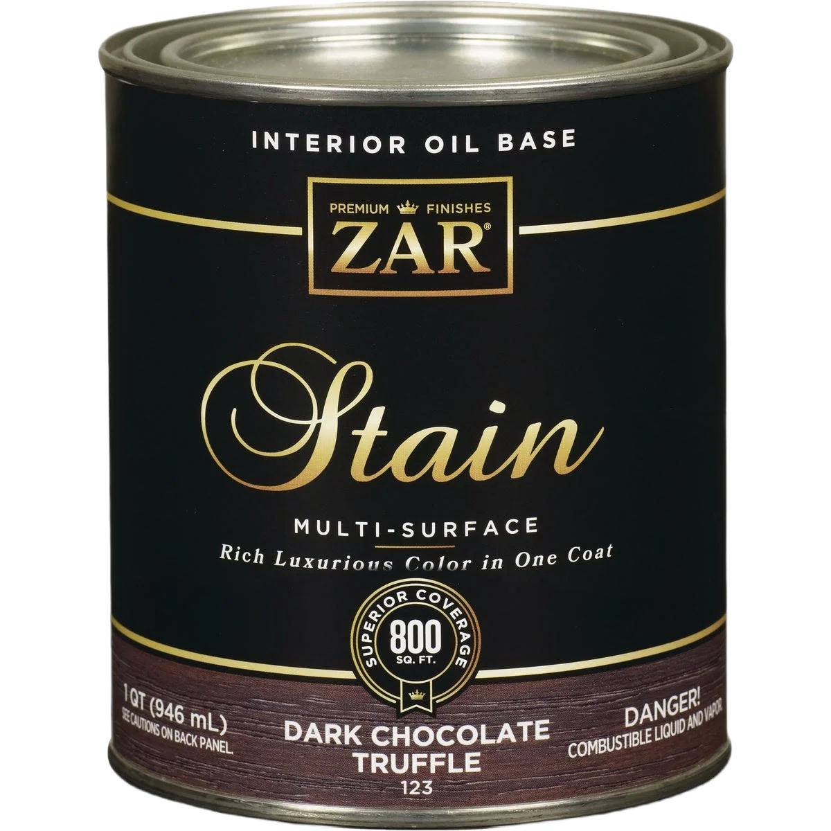Genuine ZAR® Interior Oil Base Dark Chocolate Truffle Wood Stain 1 Quart Smart