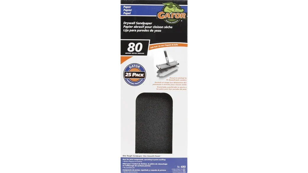 Exclusive Gator 4-1 4 x 11-1 4 Drywall 80-Grit Sandpaper Single Sheet Versatile