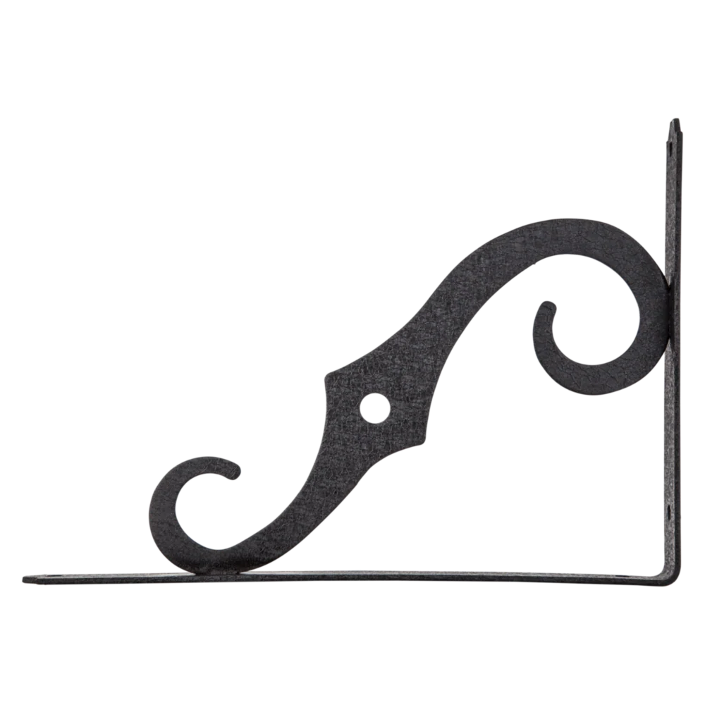 Unique National Hardware 10 D. x 7 H. Black Steel Ornamental Shelf Bracket Plant Hanger Quality