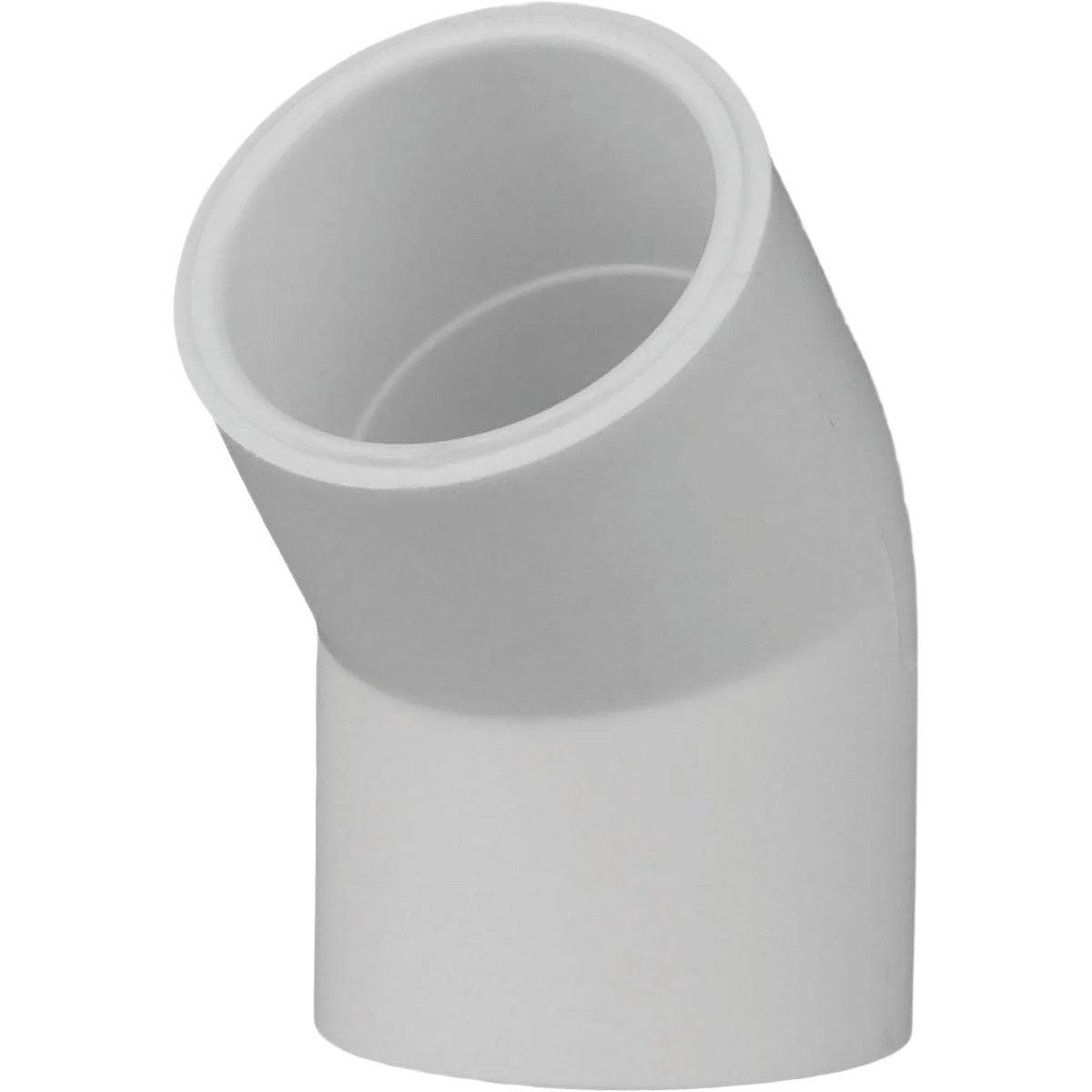 Reusable Charlotte Pipe Schedule 40 45 Deg. White PVC Elbow 3 4 In. Slip x Slip Detailed