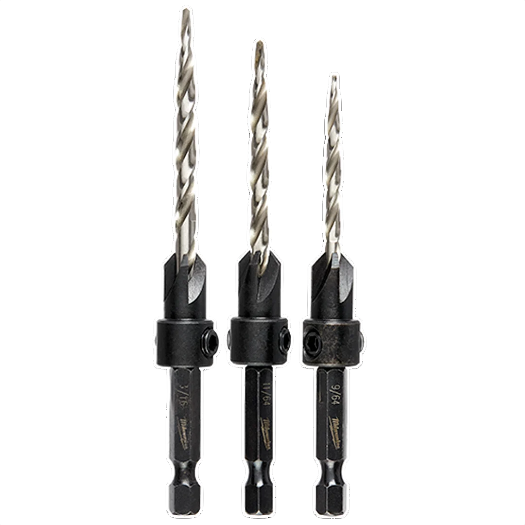 Durable Milwaukee 4-PC Countersink Drill Bit Set High-Grade