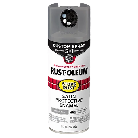 Specialty Rust-Oleum Protective Enamel w 5-in-1 Spray Satin Coastal Gray Refined