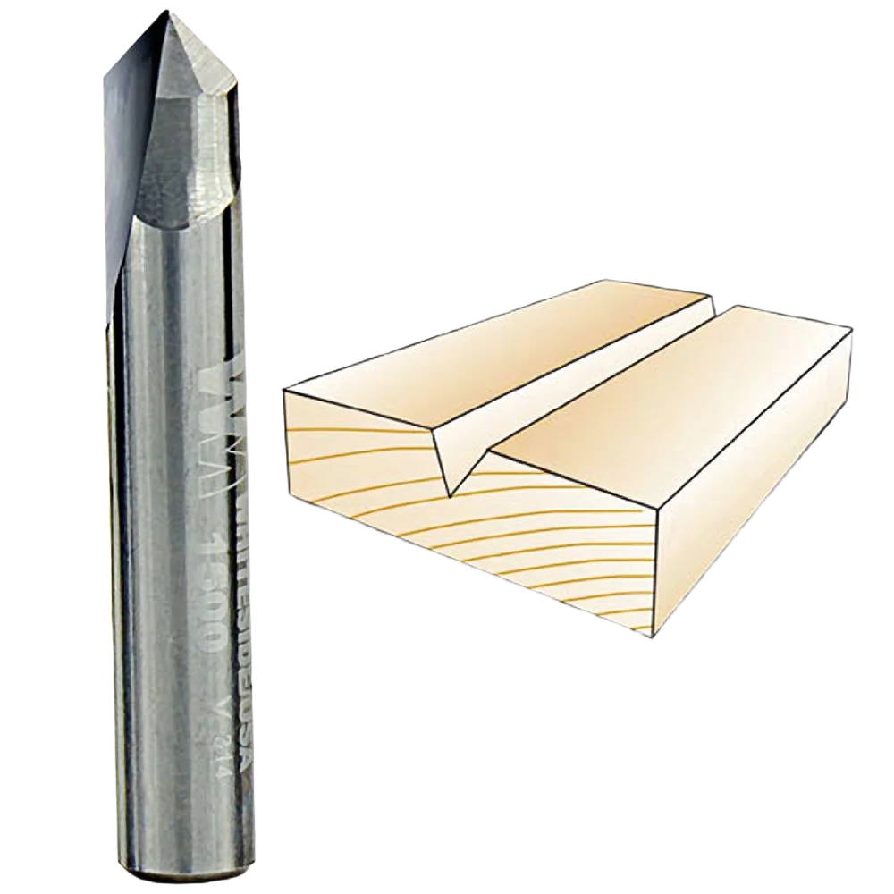 Long-Lasting Whiteside 90 deg. V-Groove Bit 1 4 in. SH x 1 4 in. CD x 1 8 in. PL Premium